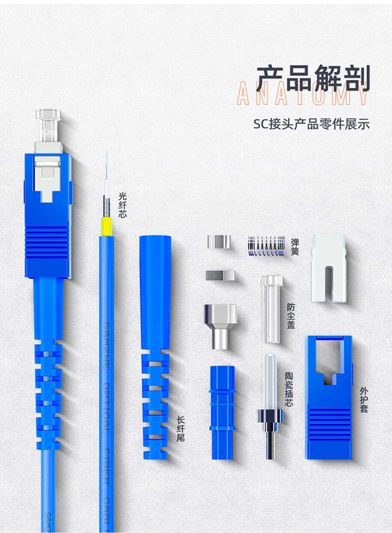 SAMZHE 山泽电信级铠装光纤跳线 SC-FC单模单芯 抗拉压 低烟无卤环保尾纤缆 40米KG0-SCFC40