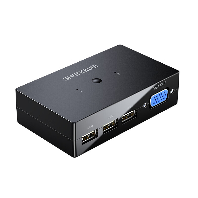 胜为（shengwei）KVM 切换器2进1出VGA切屏器配线 二进一出2口显示器键鼠USB打印机共享器 DVK3201K