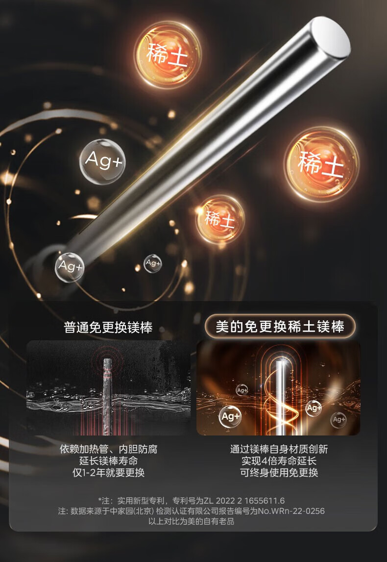 Midea颐享CA3系列电热水器家用出水断电3200W变频速热父母专属智能家电 60升 F6032-CA3(HEY)摩卡金
