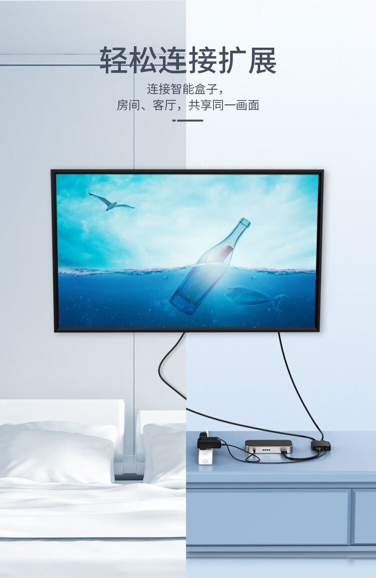 胜为（shengwei）HDMI一分二分配器 桌面式1进2出4K数字高清视频分屏器1.4版 音视频显示器 HP-102