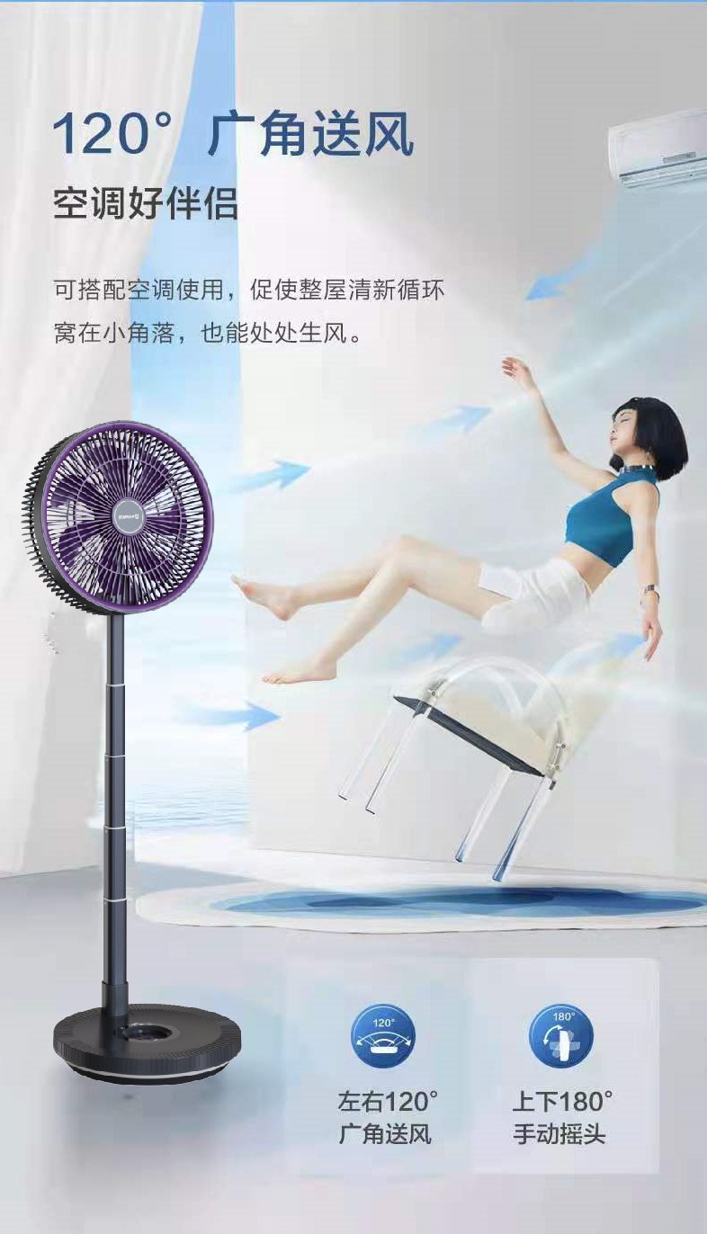 艾美特空气循环扇落地扇 家用卧室宿舍电风扇 CM-RD29
