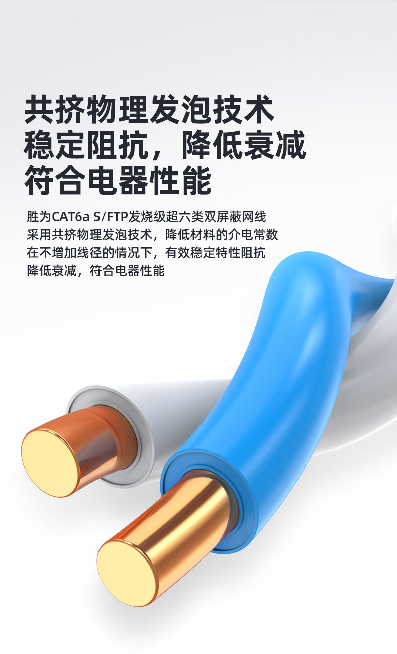 胜为（shengwei）超六类万兆网线 双层屏蔽 0.58mm纯铜 CAT6A无氧铜网络箱线低烟无卤阻燃网线100米CL6A571C