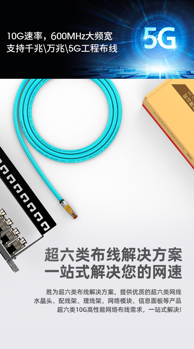 胜为（shengwei）超六类万兆网线 双层屏蔽 0.58mm纯铜 CAT6A无氧铜网络箱线低烟无卤阻燃网线100米CL6A571C