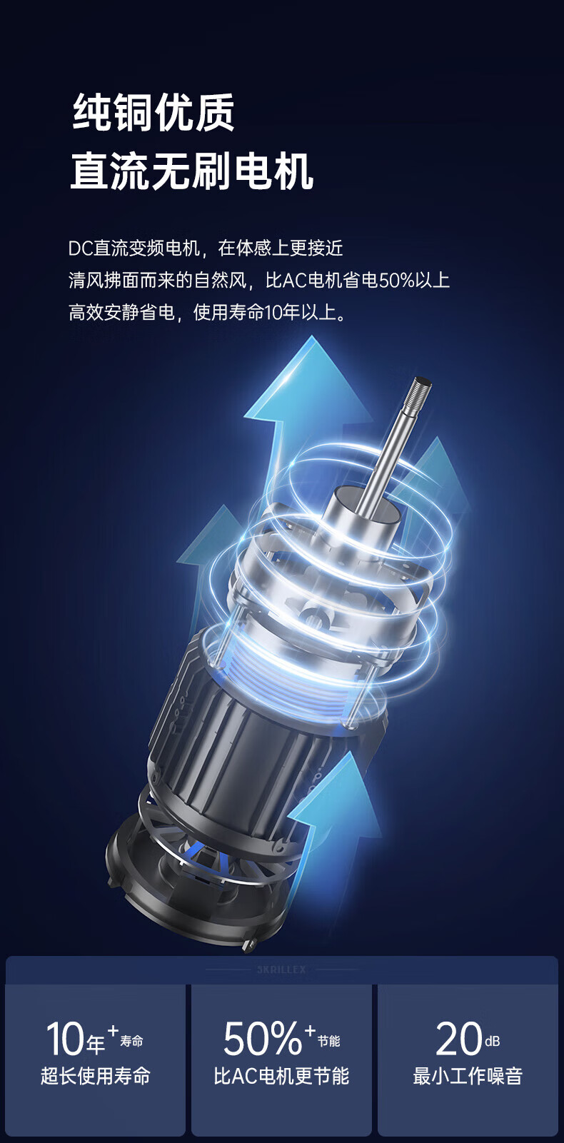 卡蛙 台式小风扇桌面迷你电扇USB手持小电风扇摇头台扇 天幕蓝 KW-MF600A