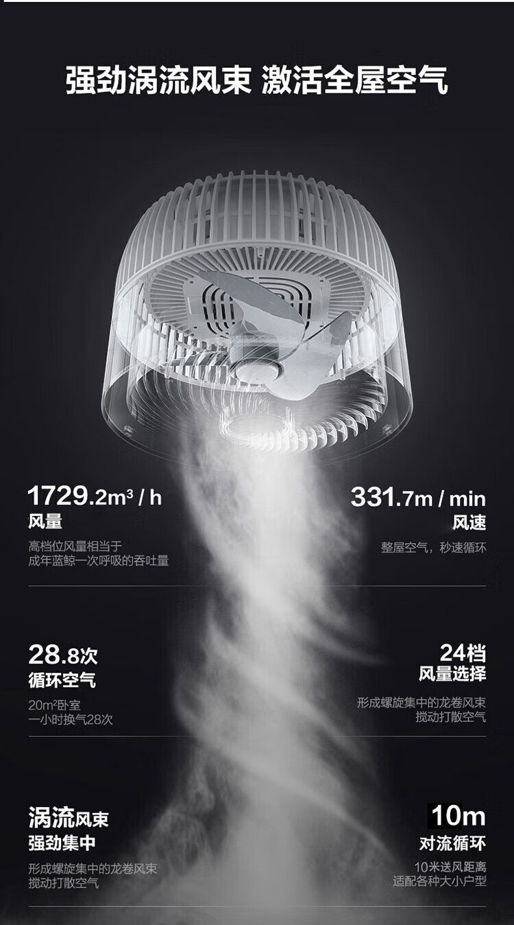 艾美特落地扇机械家用节能省电定时摆头大风力五叶电风扇 FA18-RD36