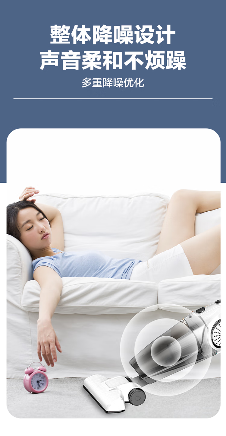 海尔（Haier）家用吸尘器 600W吸力手持大功率干式尘杯除尘机HT-C2160B升级款 白色