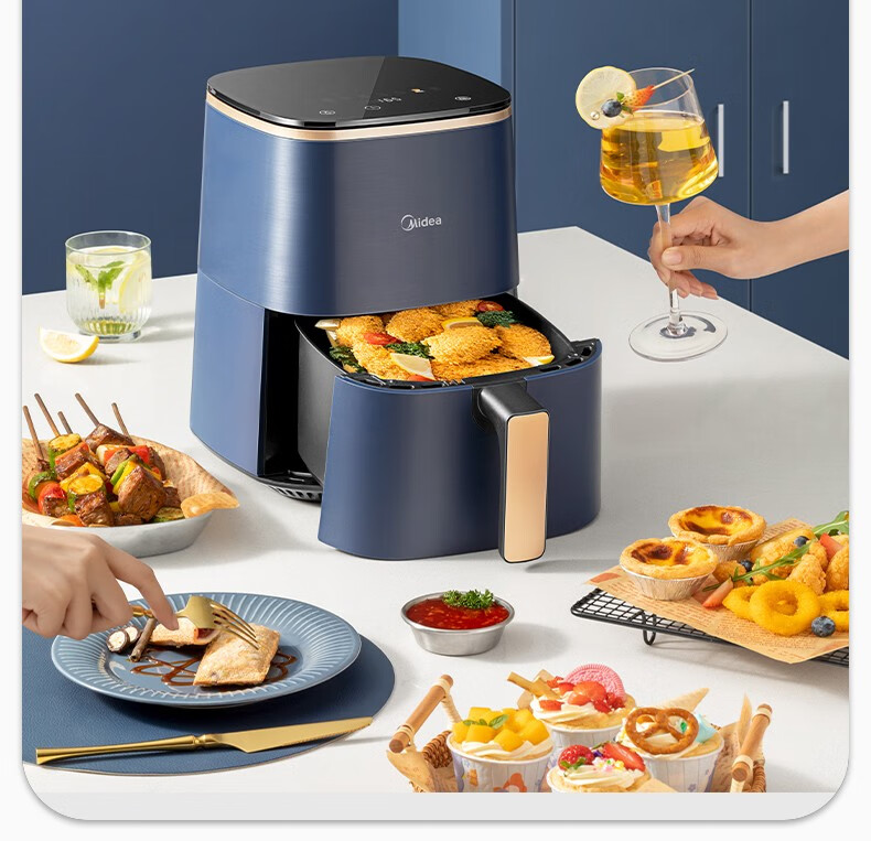 美的（Midea）空气炸锅 家用智能无油煎炸锅多功能全息触屏4L容量不粘锅电炸锅KZC4001