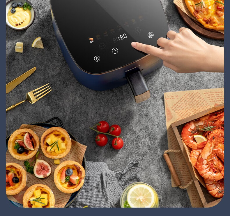 美的（Midea）空气炸锅 家用智能无油煎炸锅多功能全息触屏4L容量不粘锅电炸锅KZC4001