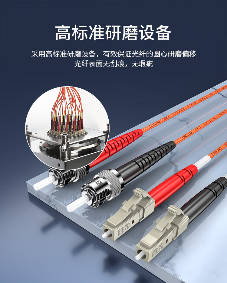 胜为（shengwei）电信级光纤跳线 LC-ST多模双芯10米 62.5/125低烟无卤环保外被 收发器尾纤 FMC-606