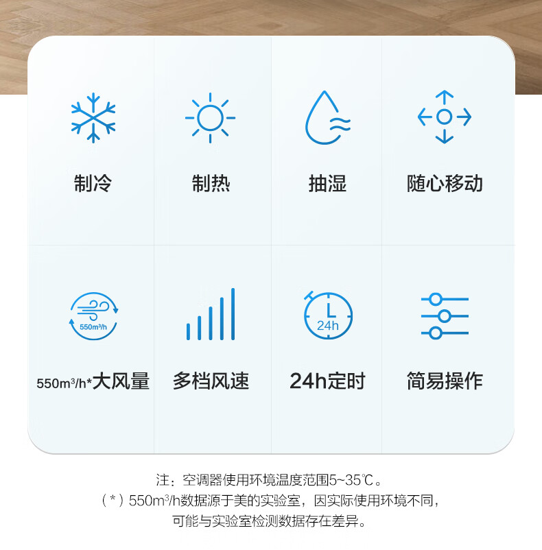 Midea移动空调冷暖1.5匹变频 京东小家智能生态 空调一体机免安装免排水 KYR-35/BP3N8Y-PT