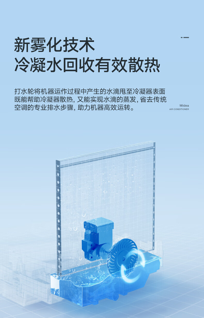 Midea移动空调 家用一体机移动空调 免安装便捷立式空调 移动空调免排水小1匹单冷杀菌款 KY-20/N7Y-PHA