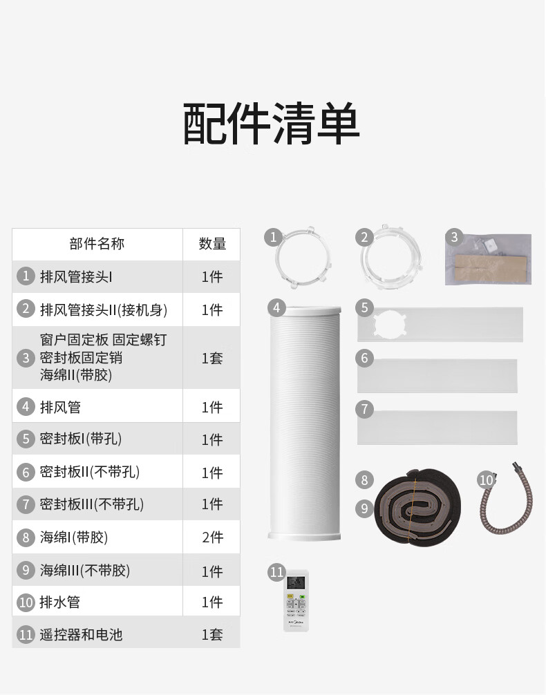 Midea移动空调 家用一体机移动空调 免安装便捷立式空调 移动空调免排水小1匹单冷杀菌款 KY-20/N7Y-PHA