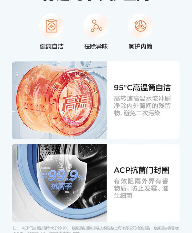 美的（Midea）洗烘套装 10kg滚筒洗衣机全自动+热泵烘干机 智能 初见系列MG100V70WD5+MH100VTH707WY-T05S