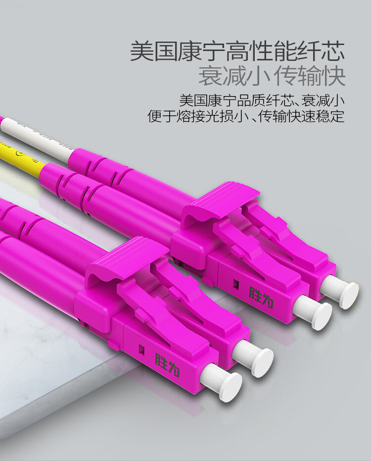 胜为（shengwei）工程电信级万兆光纤跳线 LC-LC网线多模双芯OM4 网络收发器尾纤光纤连接线 20米 FLLO-2200