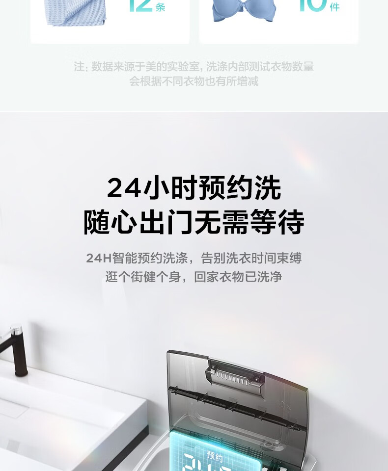 美的（Midea）小洗衣机全自动波轮5.5公斤迷你洗衣机宿舍租房家用专利免清洗快洗脱水甩干预约MB55V35E