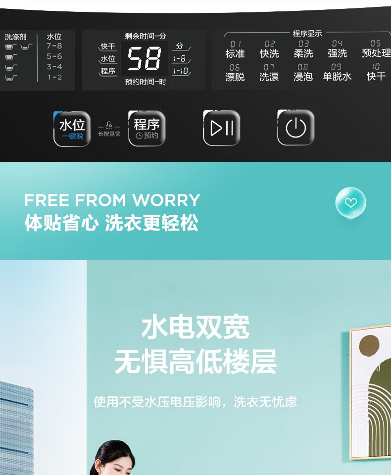 美的（Midea）小洗衣机全自动波轮5.5公斤迷你洗衣机宿舍租房家用专利免清洗快洗脱水甩干预约MB55V35E
