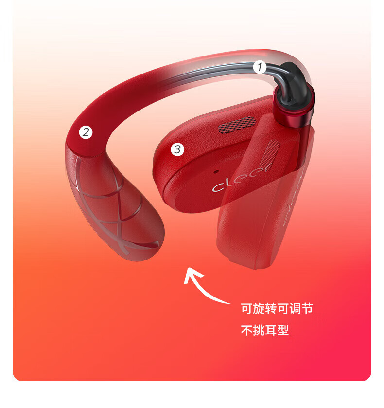 cleer ARC II 不入耳放式智能耳机 无线蓝牙耳机开车挂耳式商务2代 适用苹果安卓 游戏版 月光紫