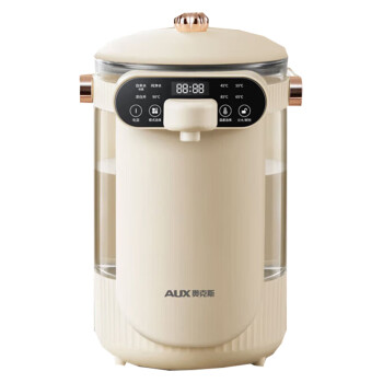 奥克斯（AUX）电水壶开水壶2.5L高硼硅玻璃可视化电热水壶多段保温家用小皇冠（米色）HX-8568