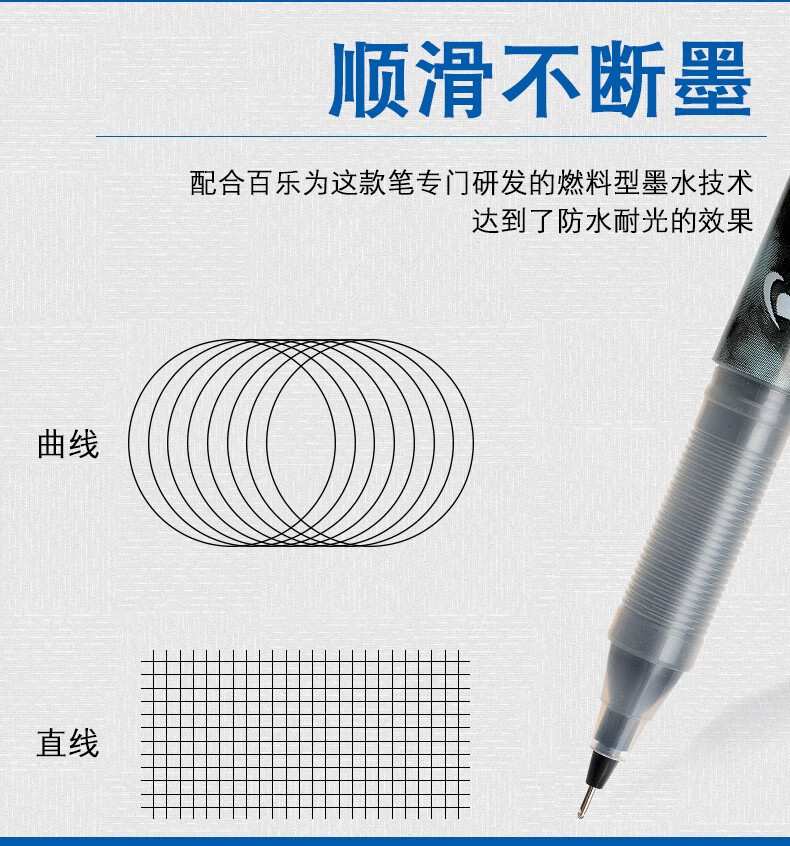 百乐（PILOT）中性笔签字笔高考专用笔啫喱墨走珠笔0.5黑BL-P50-B单盒装（12支）