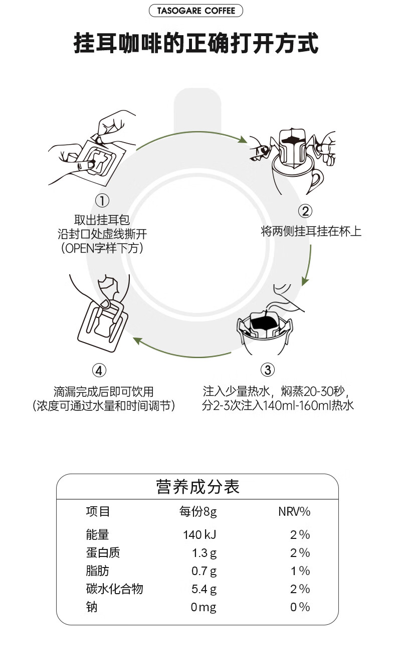 隅田川 挂耳咖啡特浓黑咖啡粉 森林礼盒40片装320g*1盒