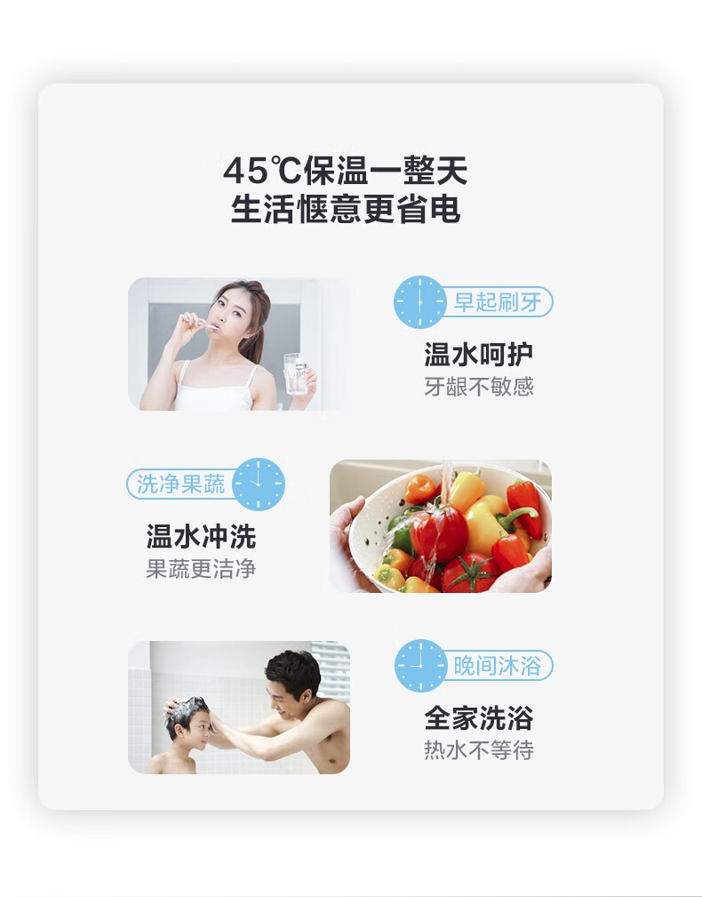 Midea美的电热水器 50升数显智能新省电数低耗保温 家用速热极地白 F50-22BA3(H)