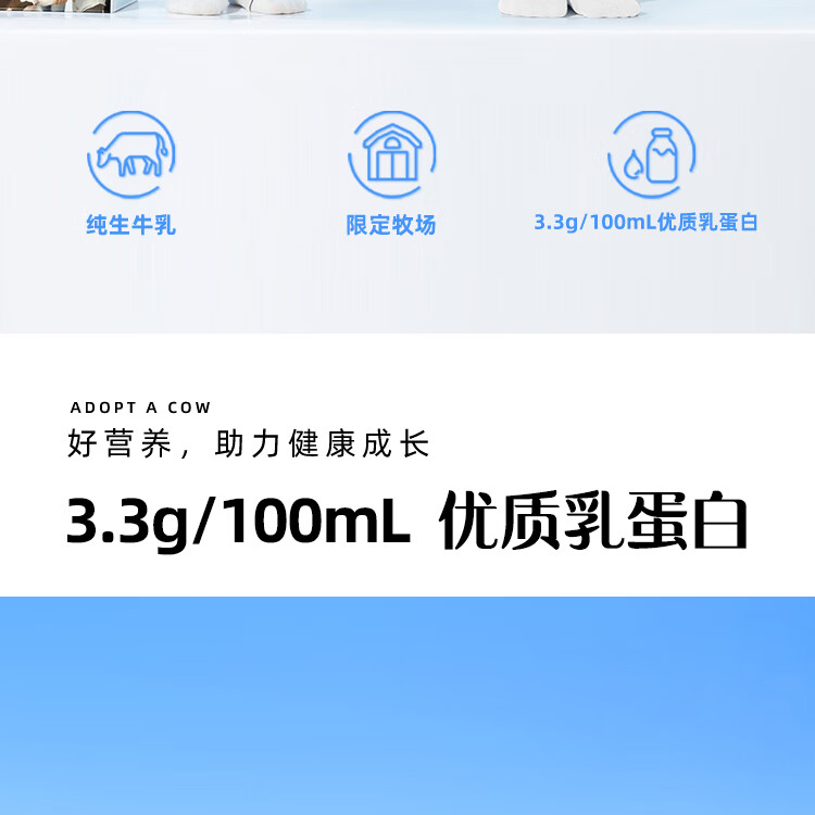 认养一头牛 全脂纯牛奶 企业员工福利 全脂纯牛奶250ml*12盒*4提