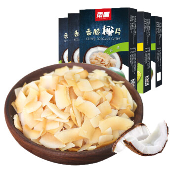 南国 海南特产椰子脆片椰子果干 休闲零食海南椰子片60g*5盒