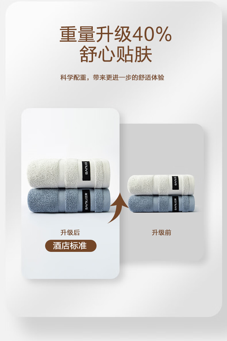 三利酒店风A标面巾2条装（不同颜色随机）8520-2T