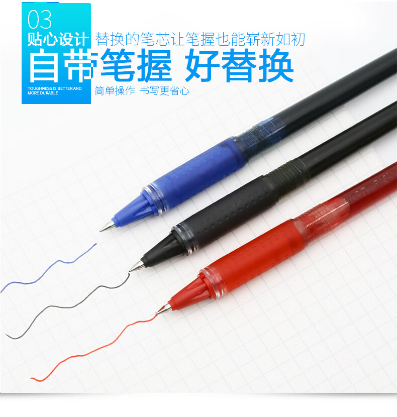 百乐（PILOT）中性笔芯按动水性笔替芯笔芯红0.5BLS-VBG5-R单盒装（12支）