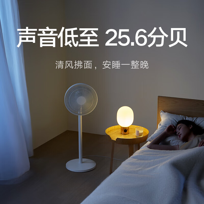 小米 电风扇落地扇家用 直流变频自然风大广角轻音节能电扇1X升级版 充电宝供电