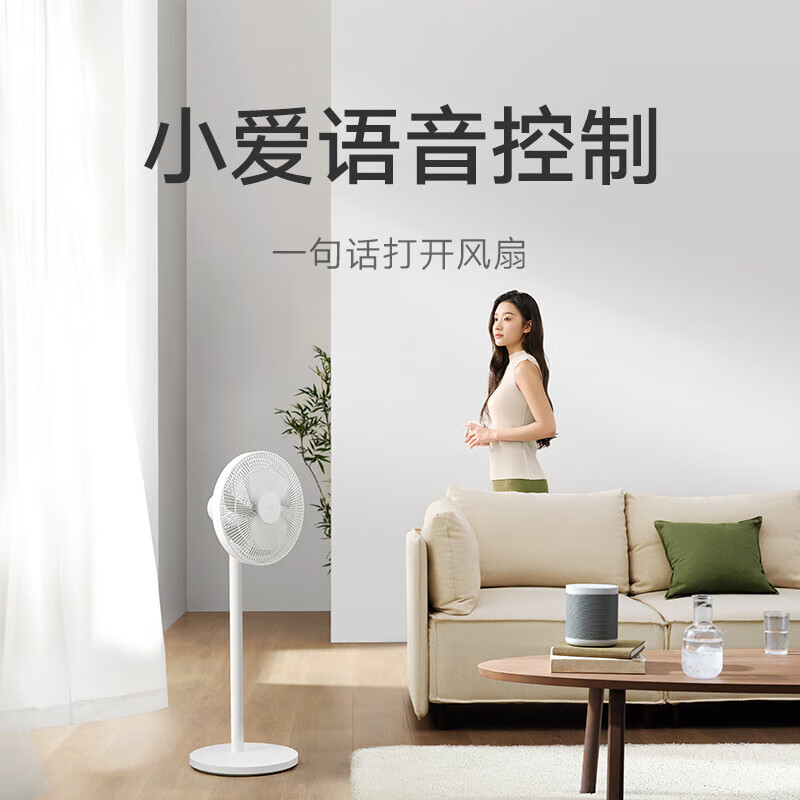 小米 电风扇落地扇家用 直流变频自然风大广角轻音节能电扇1X升级版 充电宝供电