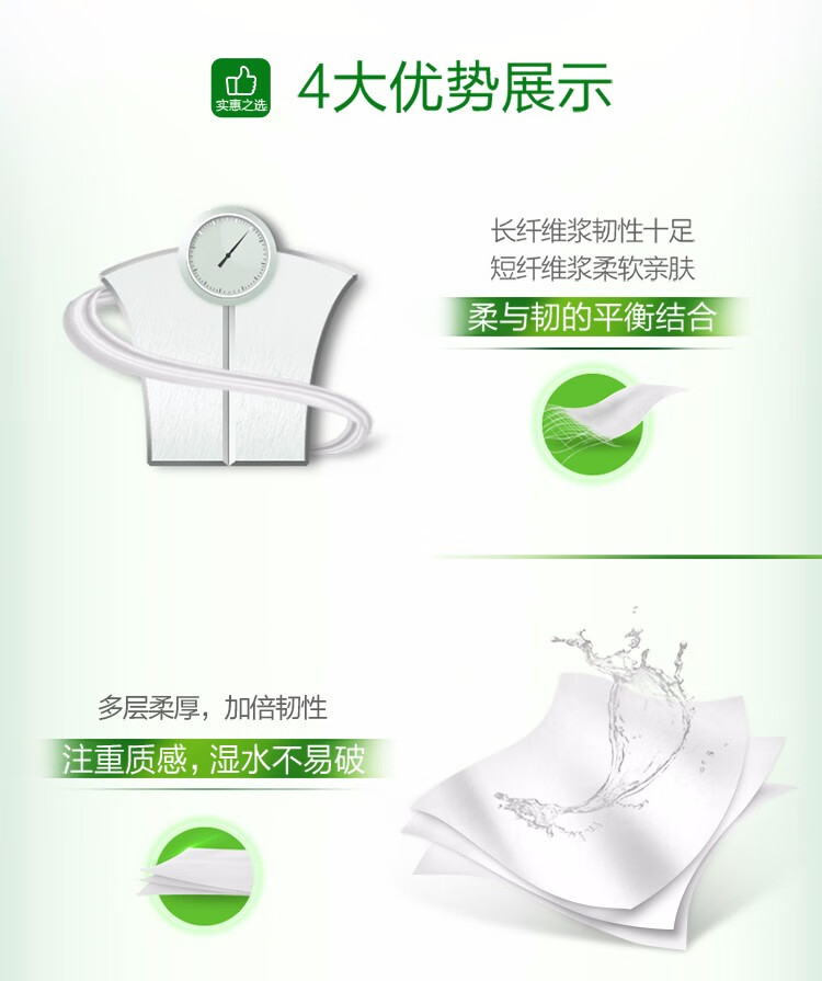 心相印（Mind Act Upon Mind） 心柔100克20粒装四层卷筒卫生纸整箱