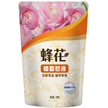 蜂花 深层清洁温和洗衣液 檀香洗衣皂液500g*24袋/1箱