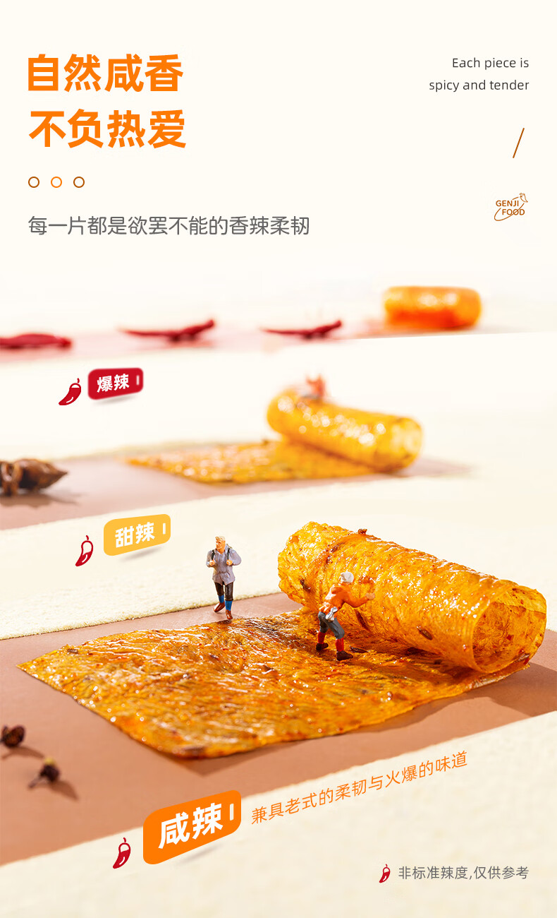 源氏 办公室休闲食品老式大辣片 咸辣大辣片60g*10袋
