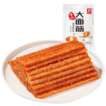 源氏 办公室休闲食品老式大辣片 手撕大面筋90g*5袋