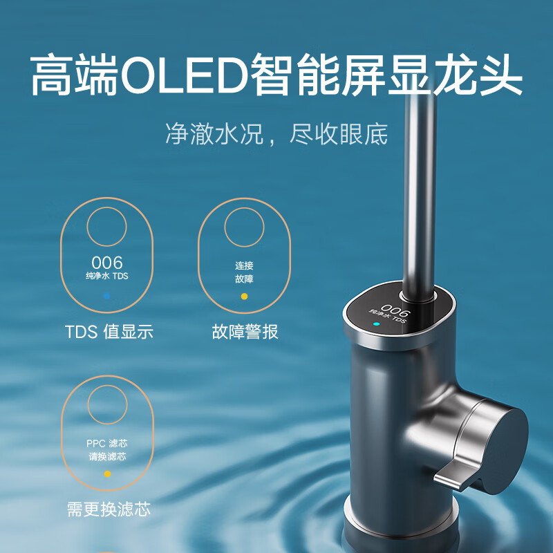 小米 米家净水器净水机长效1200G 厨下式直饮机 3秒一杯水 5年长效RO滤芯 3:1纯废水比 3.2L/分 MR1082