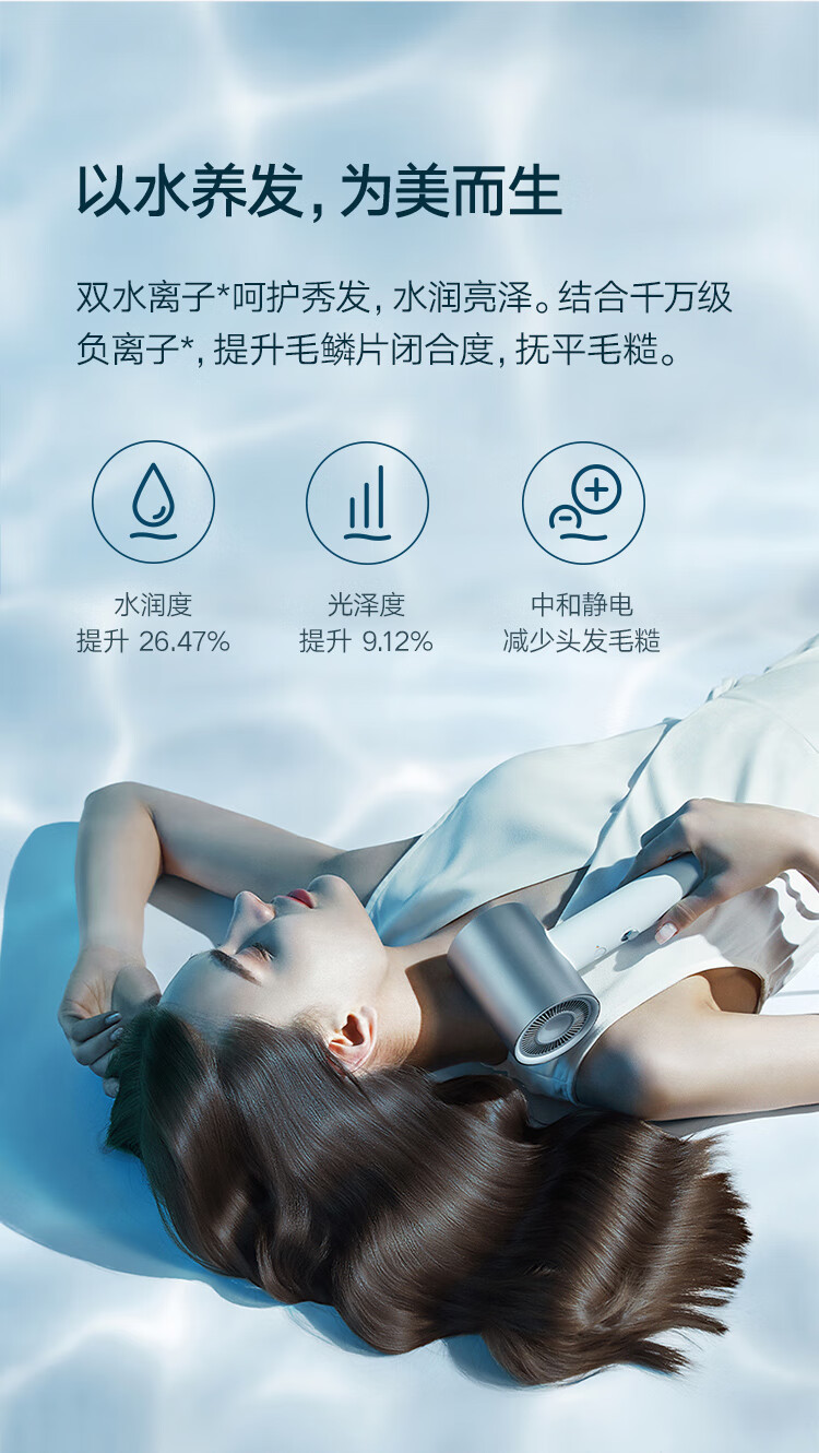 小米 水离子吹护机 双水离子护发 电吹风机 情人节礼物? H500