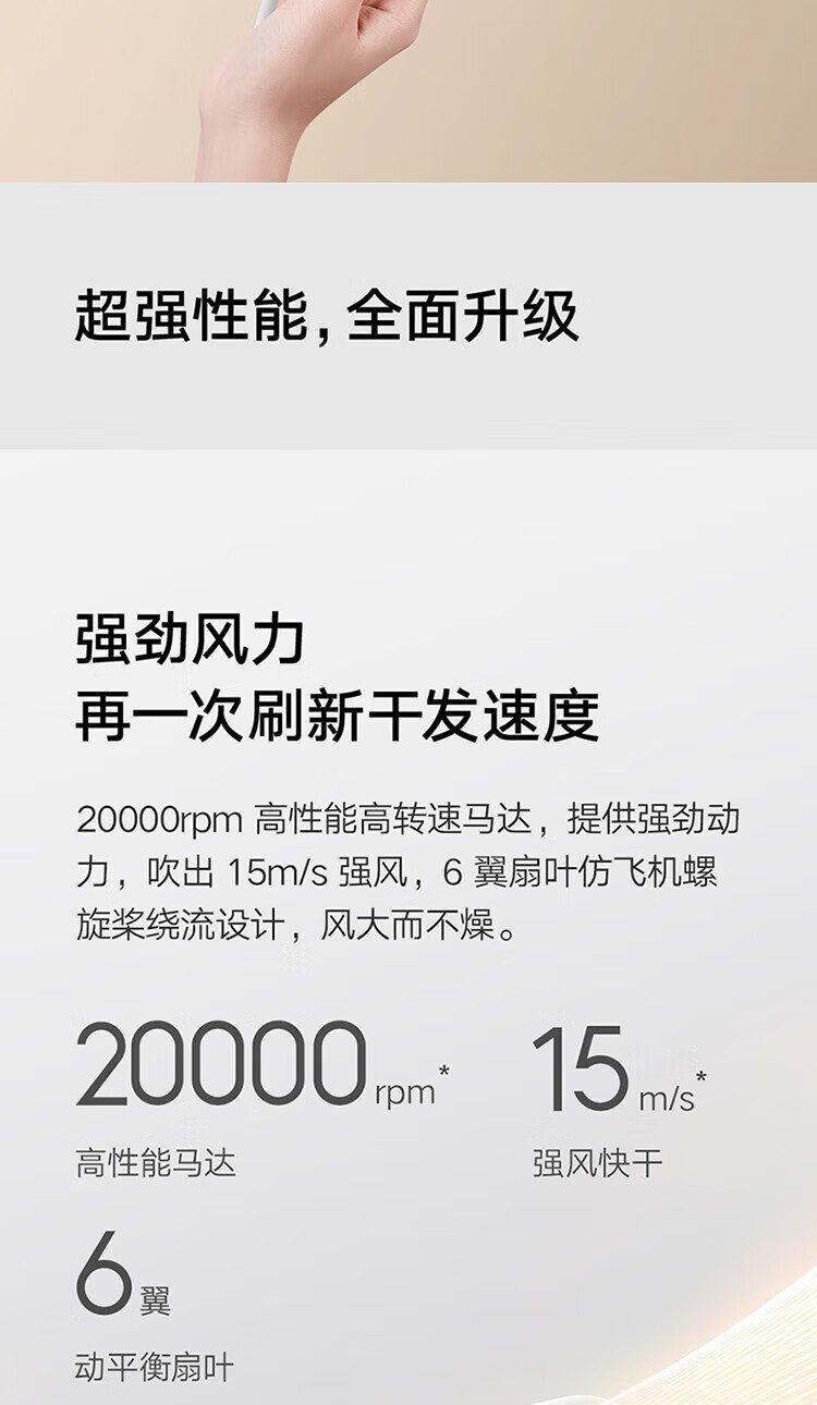 小米 米家便携吹风机H101 负离子便携电吹风轻护发可折叠吹风筒