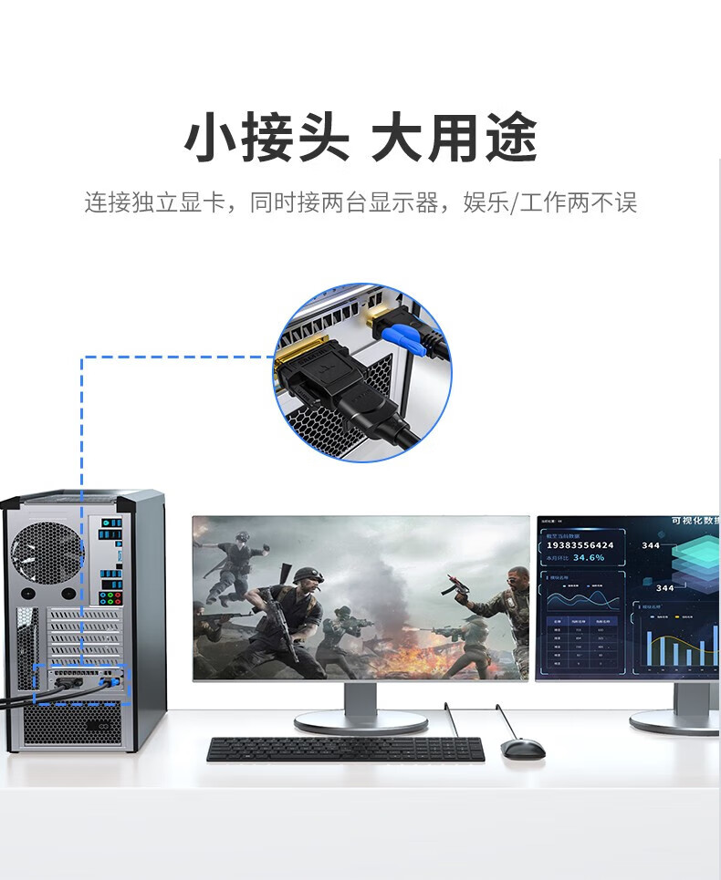 SAMZHE 山泽DVI公转VGA母转接头转HDMI高清转换器连接线显卡接显示器投影DVI公转VGA母ZH-333