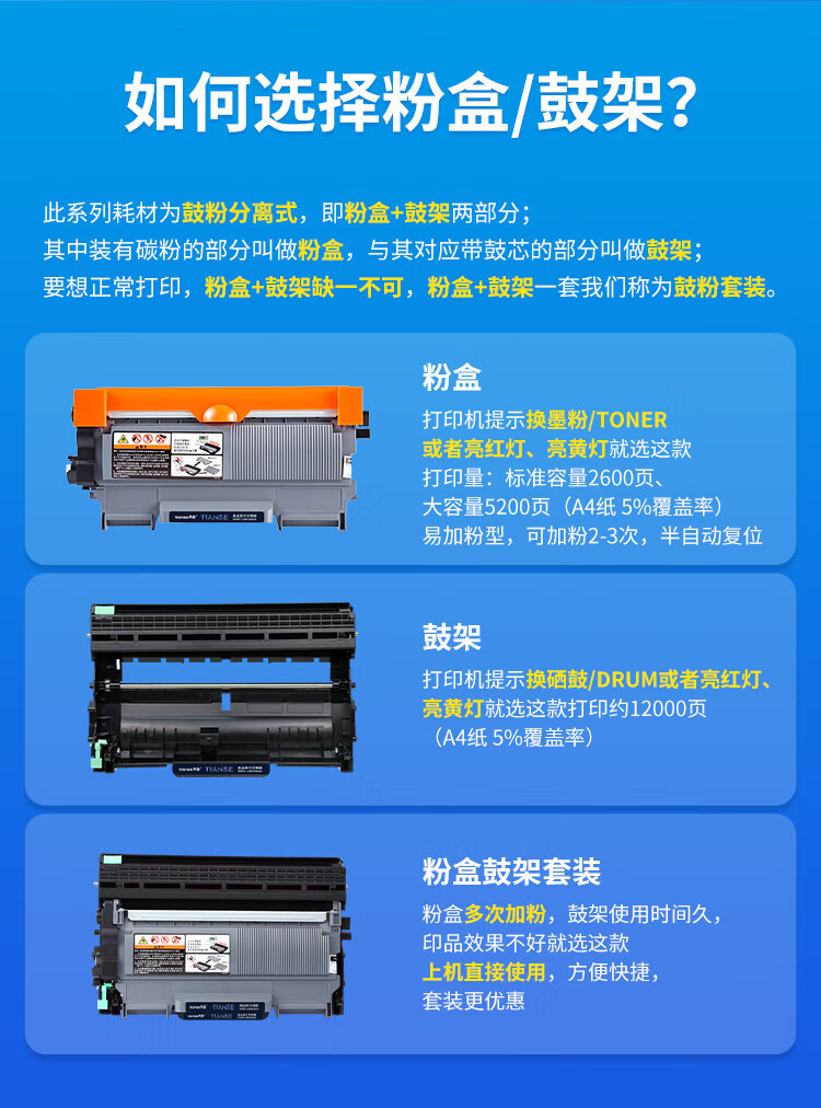 天色（TIANSE）LT2641鼓架适用联想LJ2600D LJ2650DN M7600 M7600D M7650DF M7650DN硒鼓【12000页】粉盒