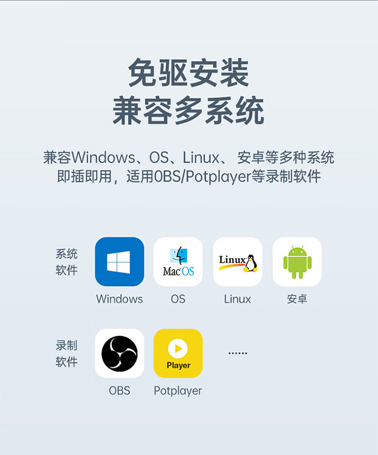 SAMZHE 山泽HDMI高清视频采集卡器4K环出笔记本手机游戏直播会议音视频录制USB铝合金CJQ502
