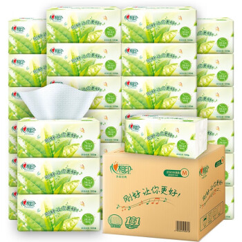 心相印（Mind Act Upon Mind） 抽纸茶语经典M码大包3层100抽24包自然无香整箱