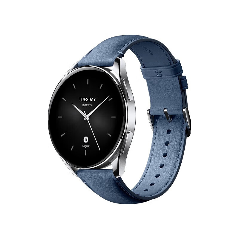 小米Xiaomi Watch S2智能手表运动蓝牙通话体脂长续航血氧睡眠 【46mm】银色+港湾蓝真皮表带