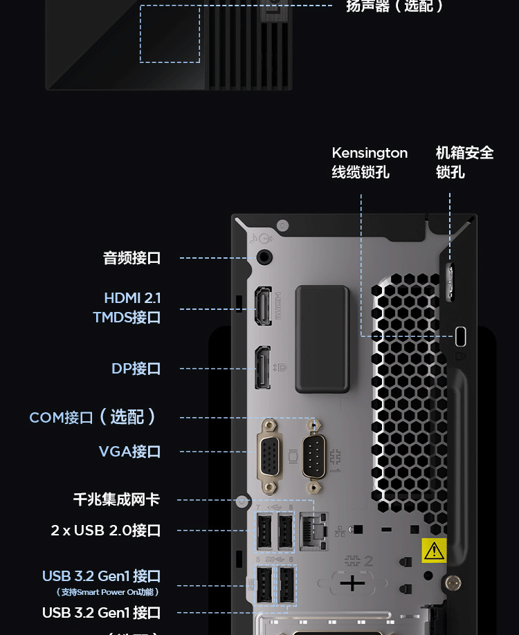 联想（Lenovo）商用办公家用电脑ThinkCentre neoS500 I5-13400 16G 1T+512G  集显 W11 7.4L单主机+27英寸