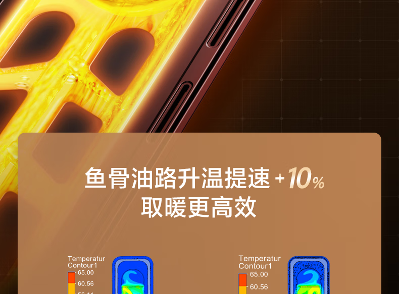 Midea电油汀取暖器 客厅加湿暖气片2200W大功率立体制热卧室油酊烘干衣物 HYW22NA 循环升温
