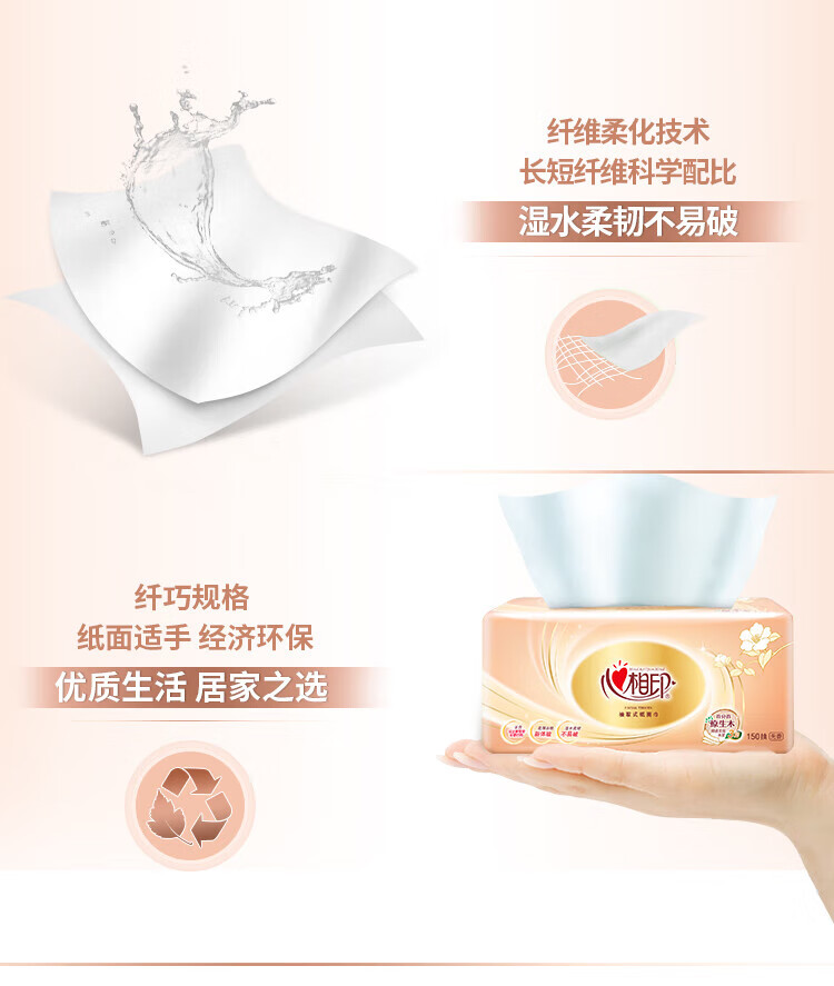 心相印（Mind Act Upon Mind） 经典系列金装软抽M码大包150抽6包