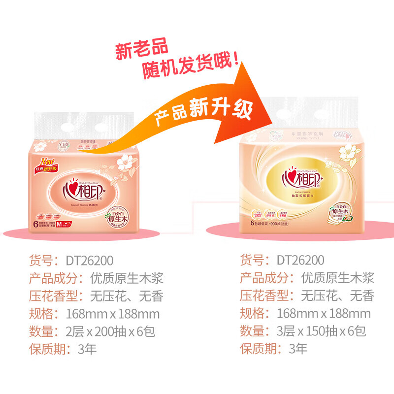 心相印（Mind Act Upon Mind） 经典系列金装软抽M码大包150抽6包
