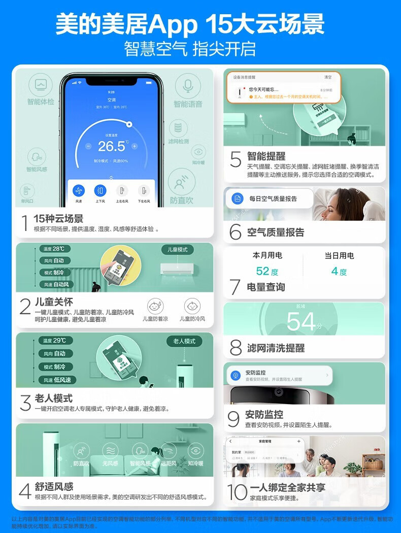 Midea空调大1.5匹挂机 新一级能效变频壁挂式冷暖空调 智能家电 极酷 1.5匹 35GW/N8VHA1
