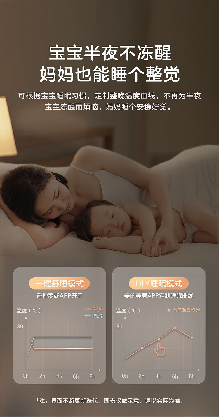 Midea空调 一级能效变频冷暖家用防直吹挂机 壁挂式母婴空调 MCA1 大1匹 KFR-26GW/N8MCA1