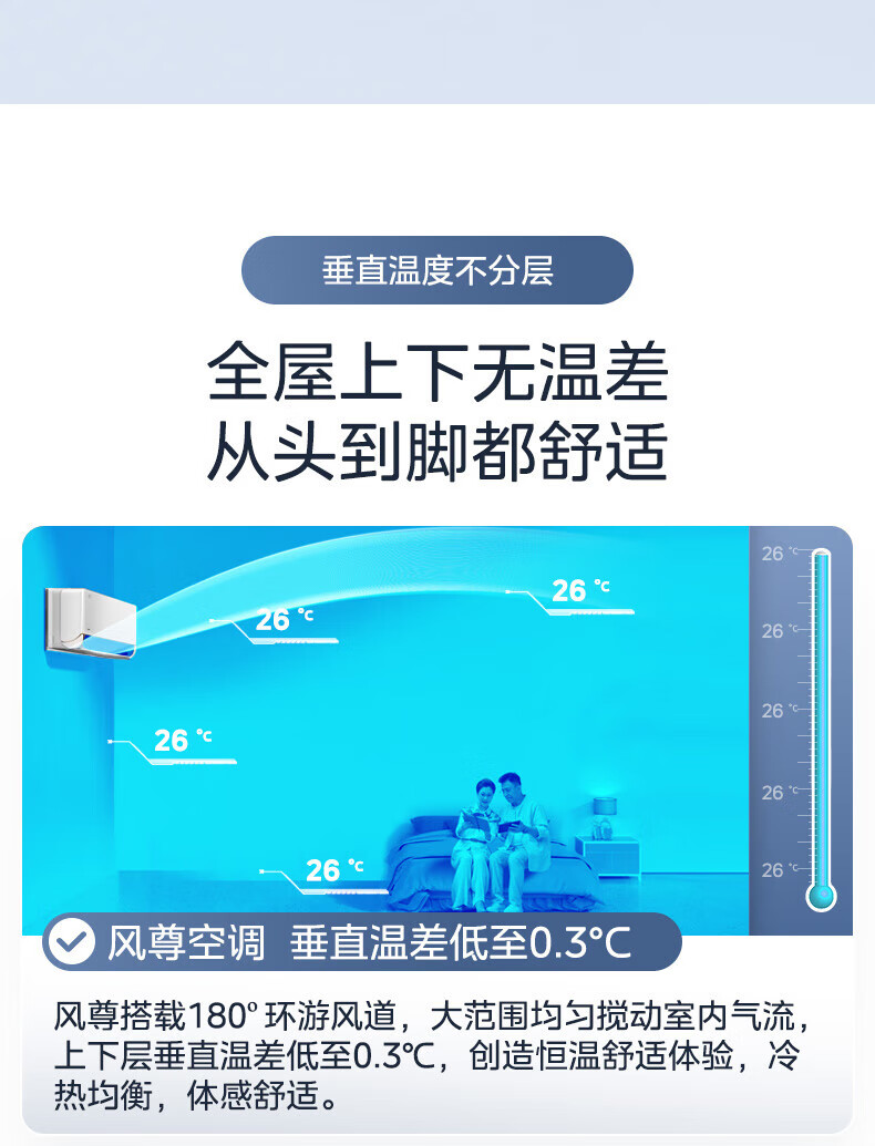 Midea1.5匹 风尊 时尚版 新一级能效 变频冷暖 壁挂式空调挂机 京东小家智能家电 KFR-35GW/N8MXC1